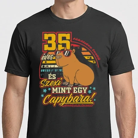 Férfi Imperial póló - Szexi Szülinapos Capybara 35 éves