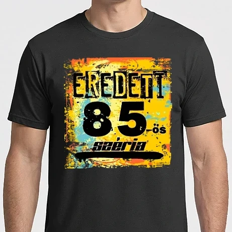Férfi Imperial póló - eredeti 85-ös széria, grunge graffiti, 1985, születésnapi minta, dátum, évszám