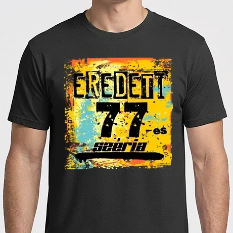 Férfi Imperial póló - eredeti 77-es széria, grunge graffiti, 1977, születésnapi minta, dátum, évszám