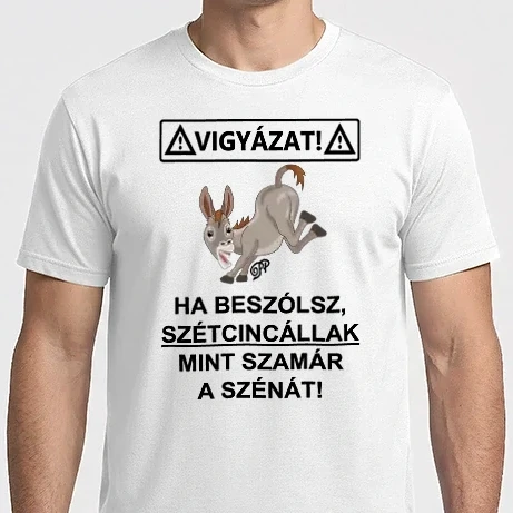 Férfi Imperial póló - Csacsi és a Széna fekete szöveggel