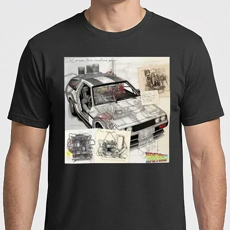 Férfi Imperial póló - Vissza a jövőbe (Delorean)