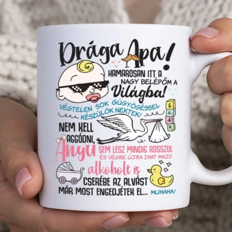 Fehér bögre - Drága Apa Nagybelépő