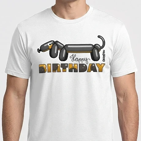 Férfi Imperial póló - ˝Happy birthday ˝ lufitacskó