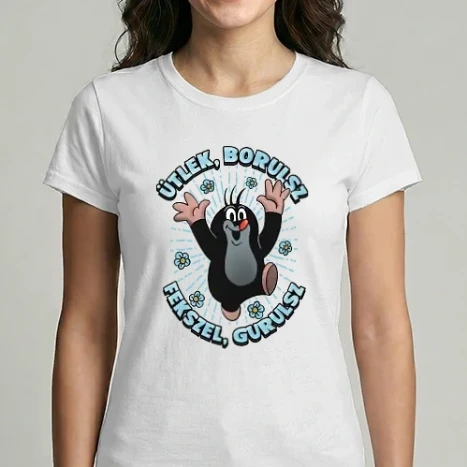 Női Imperial póló - Antiszociális Kisvakond színes