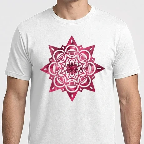 Férfi Imperial póló - Mandala festett bordó