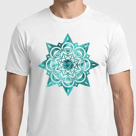 Férfi Imperial póló - Mandala festett türkiz