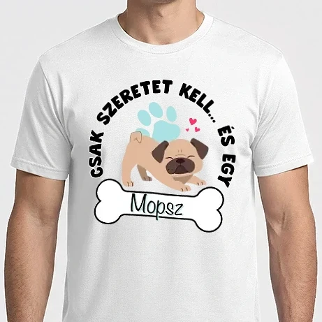 Férfi Imperial póló - Csak szeretet kell... és egy Mopsz