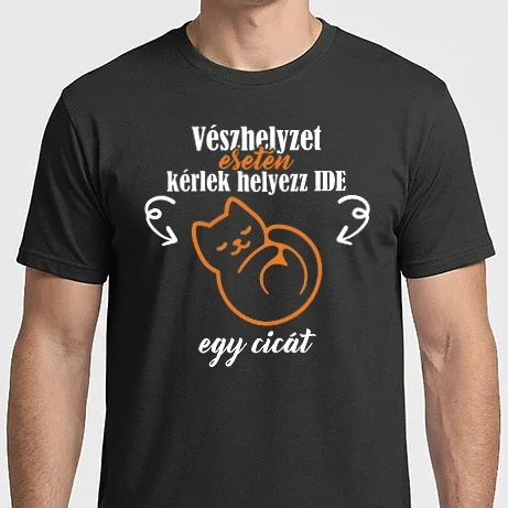 Férfi Imperial póló - Vészhelyzet esetén kérlek helyezz ide egy cicát
