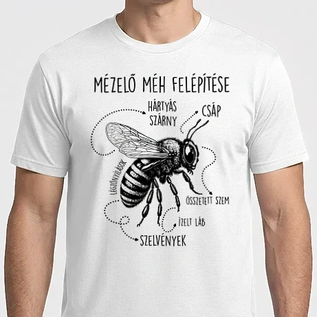 Férfi Imperial póló - Mézelő méh felépítése fekete