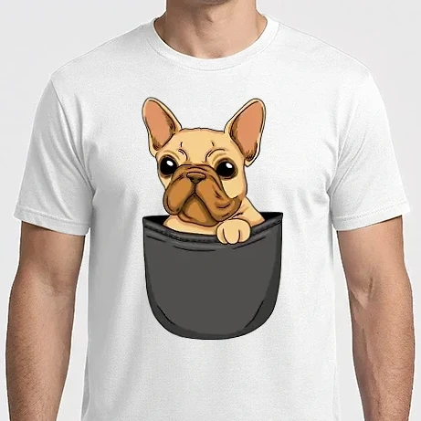 Férfi Imperial póló - Francia bulldog zsebminta