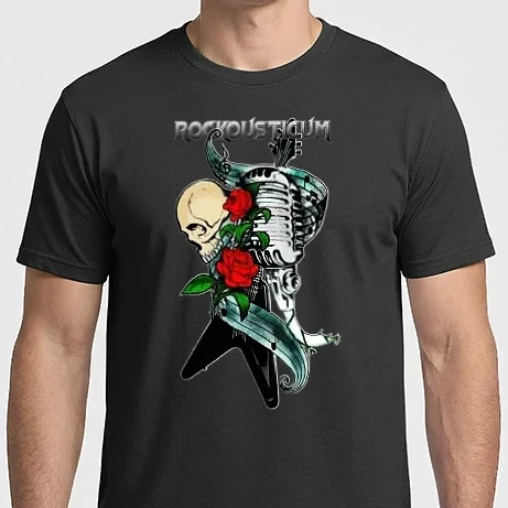 Férfi Imperial póló - Rockousticum -Rose & Skull