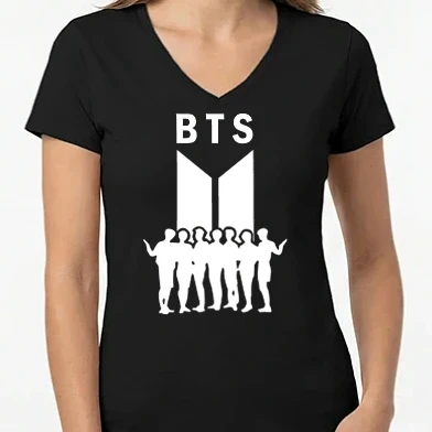 Női V-nyakú póló - BTS 02