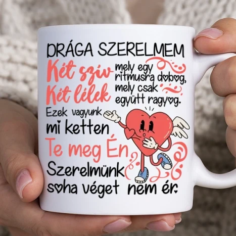 Fehér bögre - Két szív két lélek
