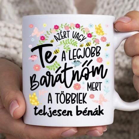 Fehér bögre - Te vagy a legjobb mert a többiek bénák színes