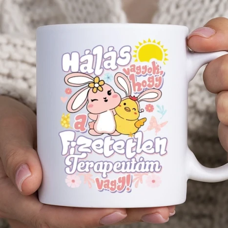 Fehér bögre - Fizetetlen terapeuta cuki