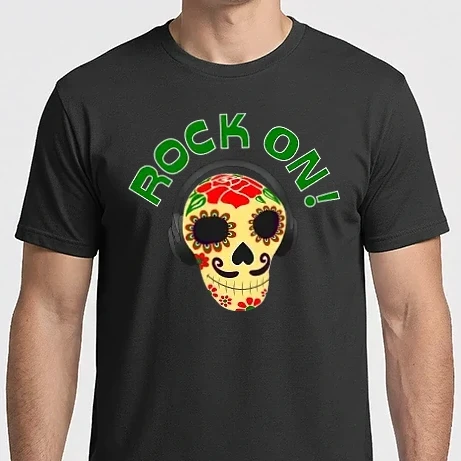 Férfi Imperial póló - Rock On Koponya