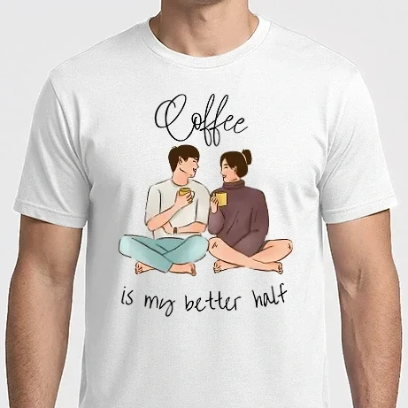 Férfi Imperial póló - Coffee is my better half - A kávé a jobbik felem