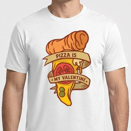 Férfi Imperial póló - Pizza is my valentine