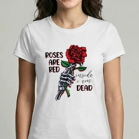 Női Imperial póló - Roses are red inside I am dead 