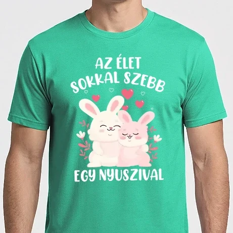 Férfi Imperial póló - Az élet sokkal szebb egy nyuszival