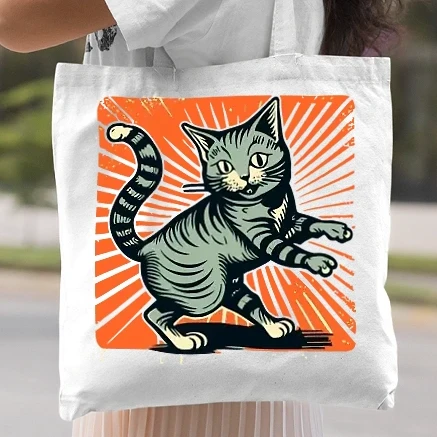 Vászontáska - Vintage cat