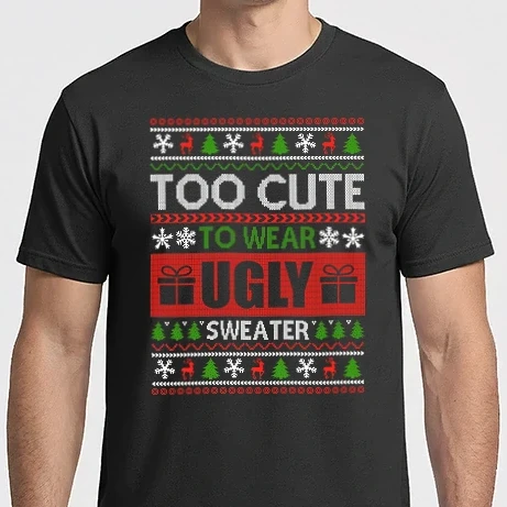 Férfi Imperial póló - Too Cute for ugly sweater
