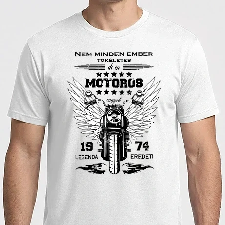 Férfi Imperial póló - Nem minden ember tökéletes de én motoros vagyok 1974 