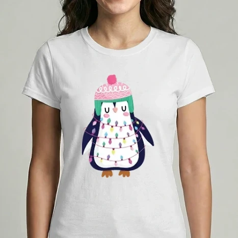 Női Imperial póló - Karácsonyi Pingvin