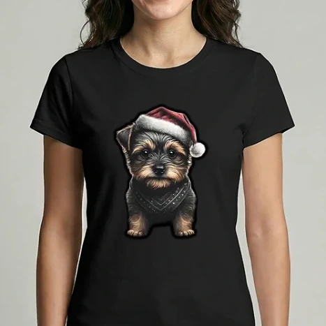 Női Imperial póló - Mikulás Sapkás Kutyus
