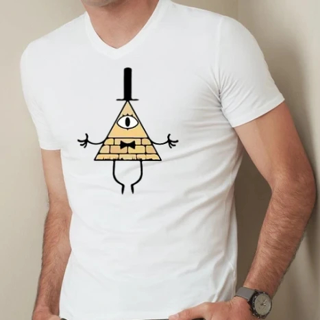 Férfi prémium fit V-nyakú póló - Illuminati gravity falls
