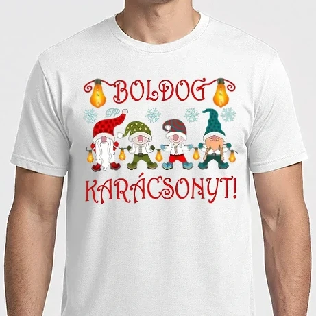 Férfi Imperial póló - Boldog Karácsonyt Manók