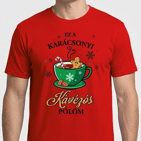 Férfi Imperial póló - Karácsonyi kávézós póló