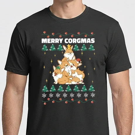 Férfi Imperial póló - Corgis karácsony