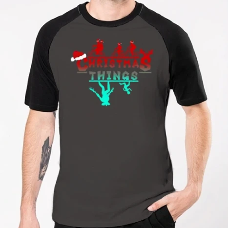 Férfi Baseballpóló - Stranger Things Karácsony