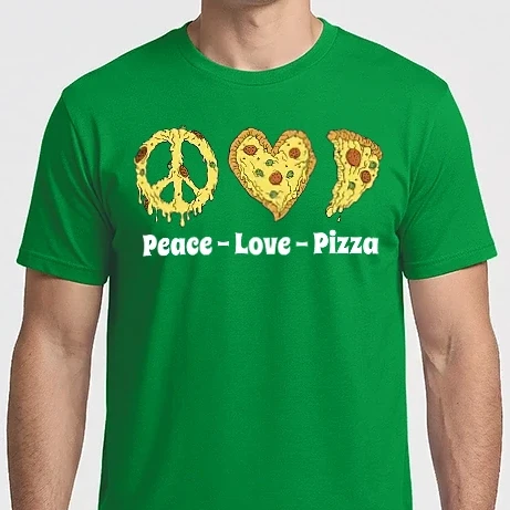 Férfi Imperial póló - Peace, love, pizza