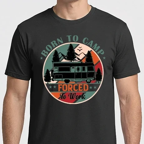 Férfi Imperial póló - Born to camp forced to work