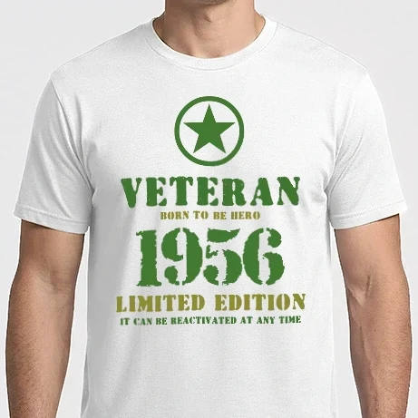 Férfi Imperial póló - VETERAN, BORN TO BE HERO, SZÜLETÉSNAPI ÉVSZÁM FELIRATTAL 1956