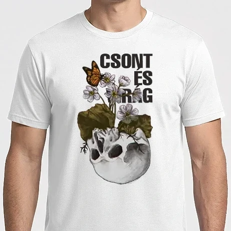 Férfi Imperial póló - Csont és Virág (világos alapra)