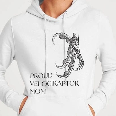 Női kapucnis pulcsi - Proud Velociraptor Mom 