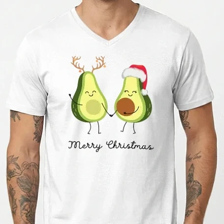 Férfi V-nyakú póló - Merry Christmas