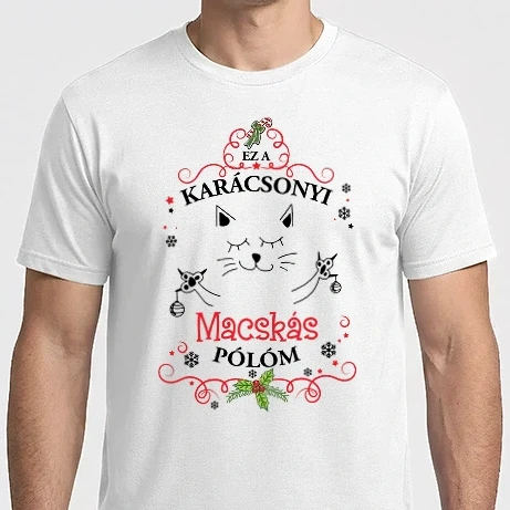 Férfi Imperial póló - Karácsonyi macskás póló