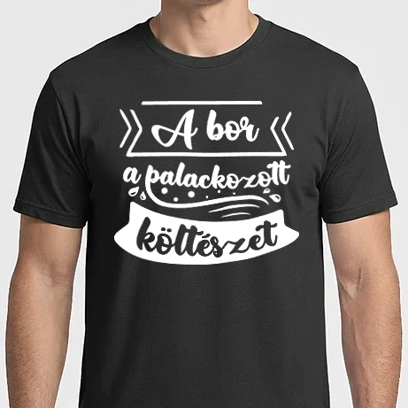 Férfi Imperial póló - palackozott költészet_fehér