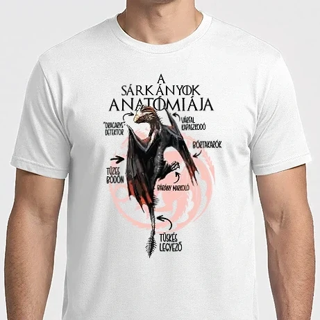 Férfi Imperial póló - Sárkány anatómia cuki