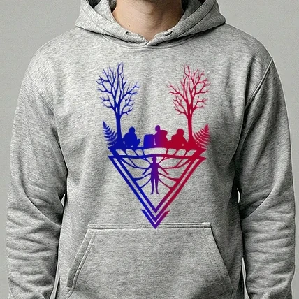 Férfi kapucnis pulóver - Stranger things . Chill and music Black multicolor 2