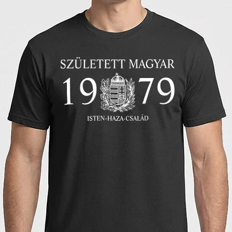 Férfi Imperial póló - SZÜLETETT MAGYAR, ISTEN HAZA CSALÁD, SZÜLETETT 1979-BEN, MAGYAR CÍMER