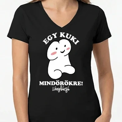 Női V-nyakú póló - Egy kuki mindörökre Lánybúcsú