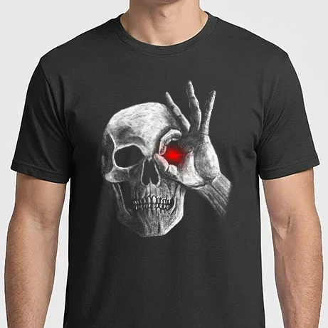 Férfi Imperial póló - Koponya világító szemmel
