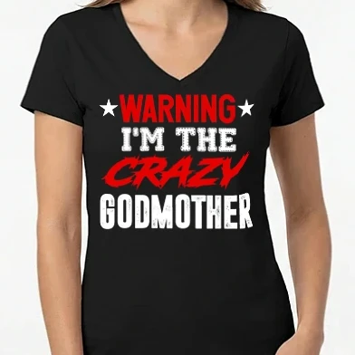 Női V-nyakú póló - Godmother