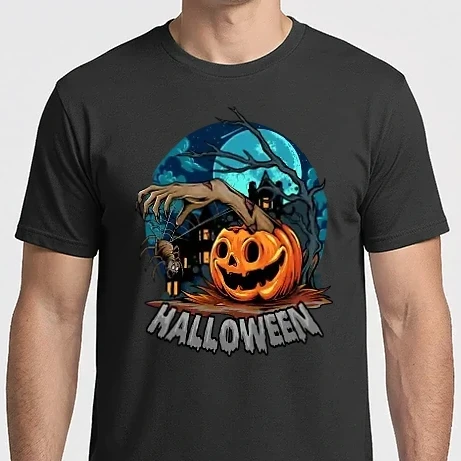 Férfi Imperial póló - Halloween tökös rémisztő minta