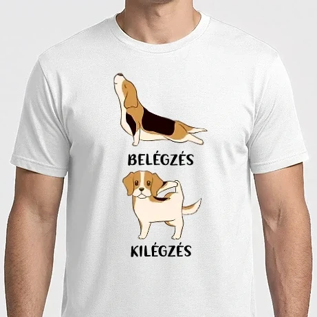 Férfi Imperial póló - Beagle yoga - fekete betűvel